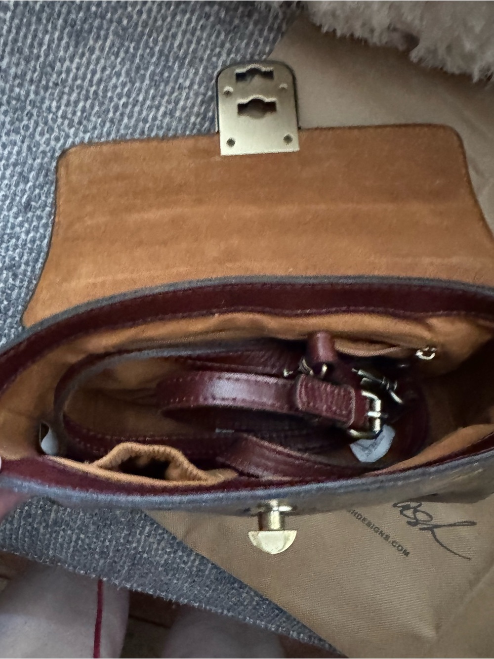 Collectible Patricia Nash Florence Leather Satchel Crossbody Scenic Equestrian - Picture 12 of 14